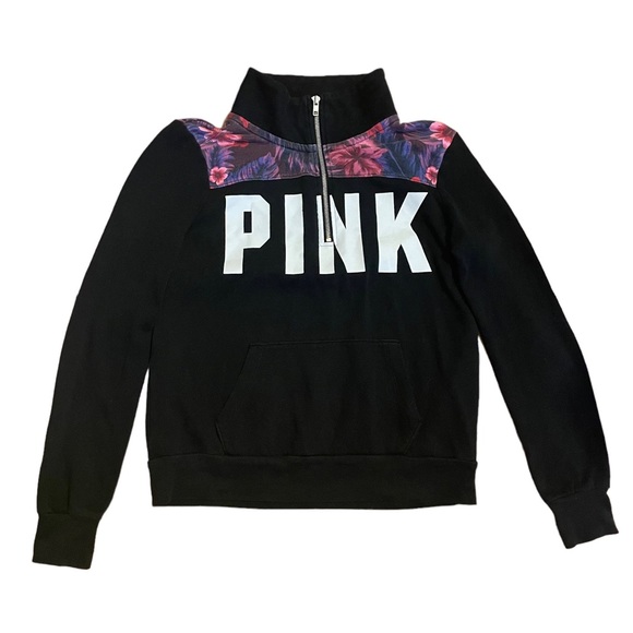 PINK Victoria's Secret Tops - 4 for 10$ Victoria’s Secret PINK Tropical Perfect Quarter Zip Sweatshirt
